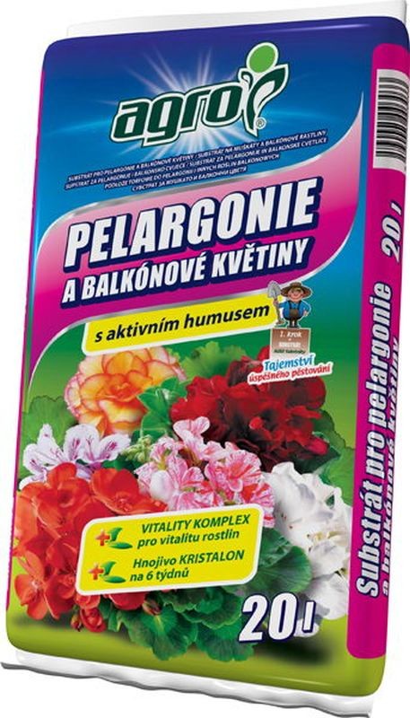 Agro substrát pelargonie