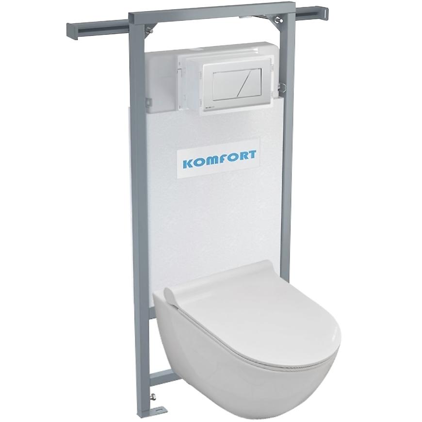 Alcaplast podomítkový set pro komfort C202 +tlačítko +WC mísa závěsná rimless se sedatkem soft close ALCAPLAST