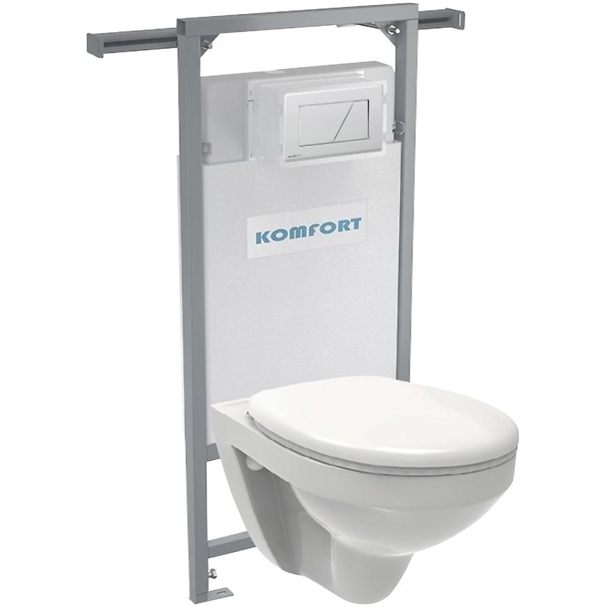 Alcaplast podomítkový set pro komfort C202 +tlačítko +WC mísa závěsná rimless + sedátko ALCAPLAST