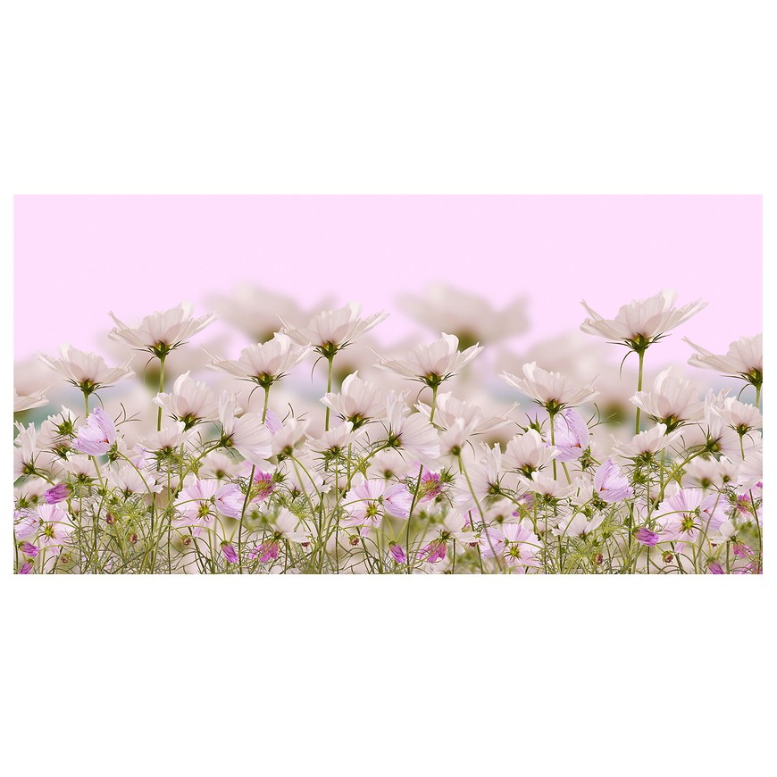 Dekor skleněný - bílé květy 1 30/60 INNA