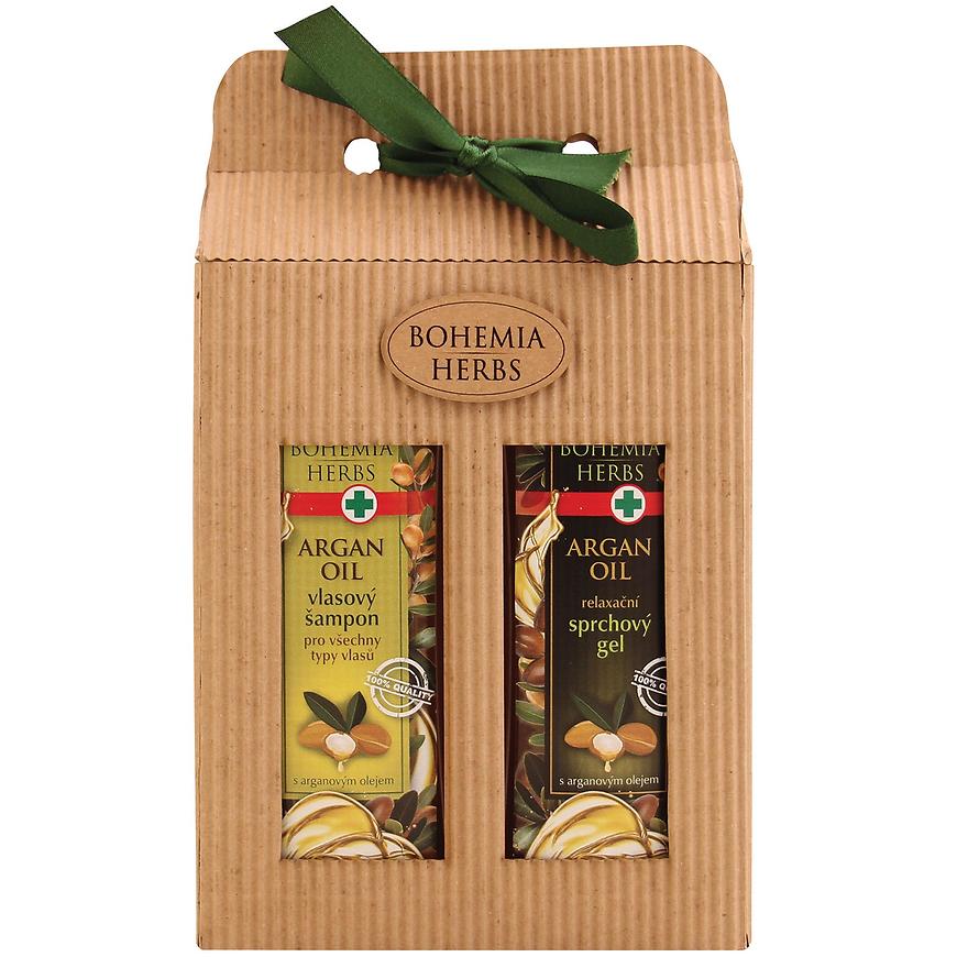 Dárkové balení - sprchový gel 250 ml + vlasový šampon 250 ml s arganovým olejem BOHEMIAGIFTS