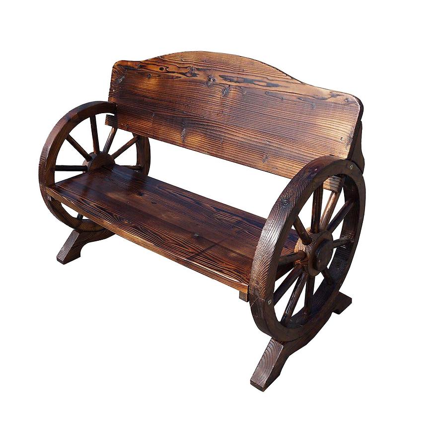Dřevěná lavička s opěradlem 110x58x82 xl243 BAUMAX