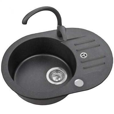 Dřez Danton 40 420x580 Černá + bateria + sifon ALVEUS