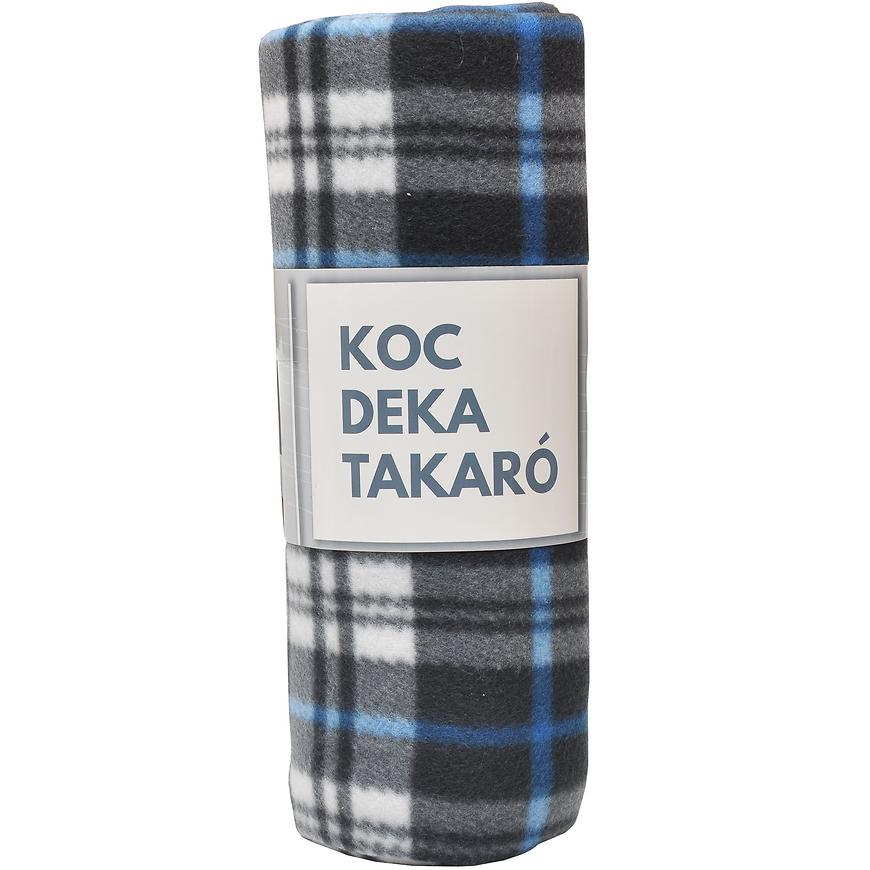 Fleecová deka G4BGDAEC mřížka modrá+bílá 130x170 BAUMAX
