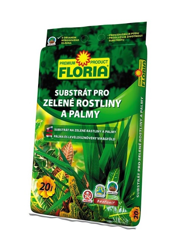 Floria substrát zelené rostliny a palmy