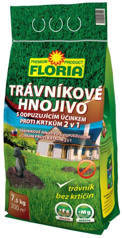 Floria trávníkové hnojivo s odpuzujícím účinkem proti krtkům