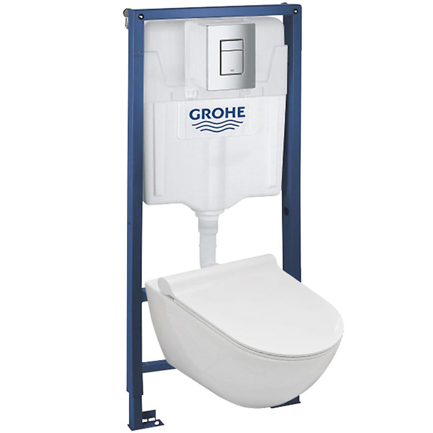 Grohe podomítkový set wc rapid sl s úchytami a ovládacím tlačítkem + wc mísa závěsná rimless se sedatkem soft close GROHE