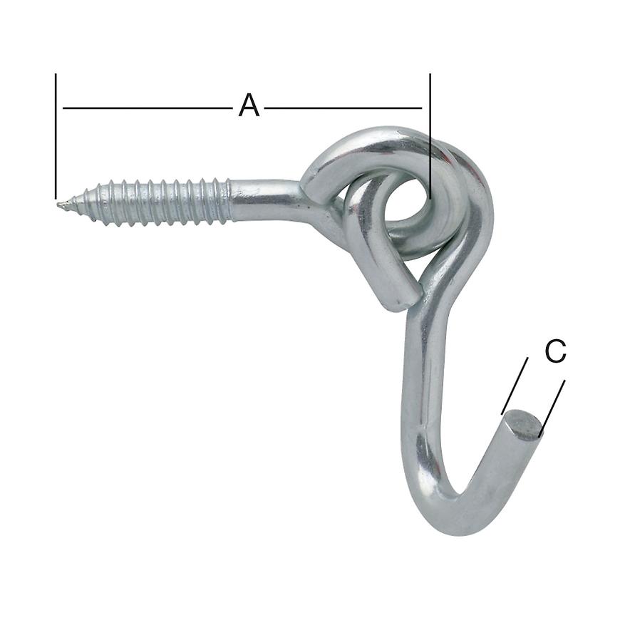 Hák houpací síť s vrutem zn VORMANN