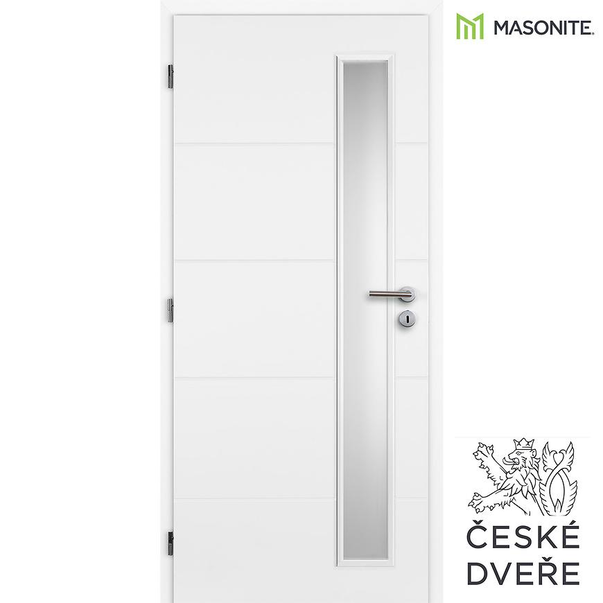 Interiérové dveře Quatro Vertika Sklo Bílé 70L MASONITE