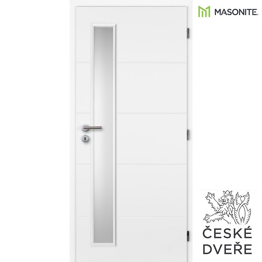 Interiérové dveře Quatro Vertika Sklo Bílé 90P MASONITE