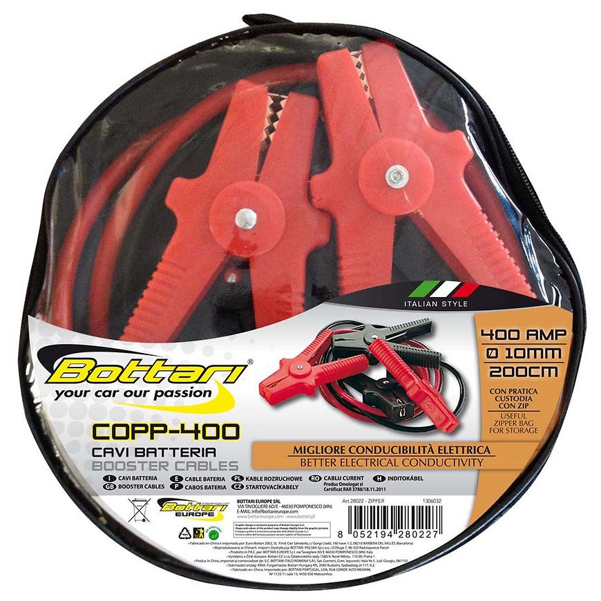 Kabely Startovací 400A Zipper 10mm 200cm BOTTARI