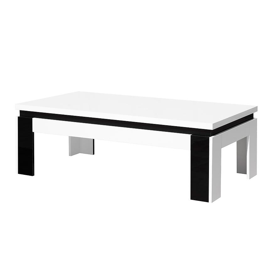 Konferenční stolek Linn 07 bílo-černý / lesklý BAUMAX