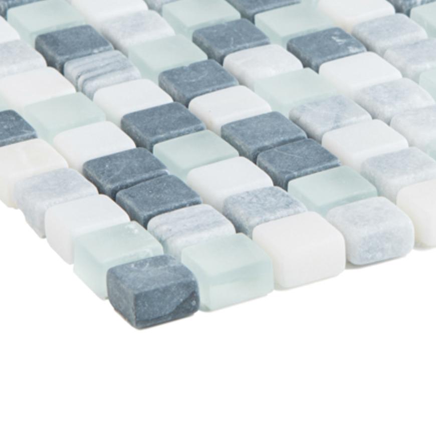 Mozaika marmor weiss grau schwarz/glass weiss 47550 30x30x0