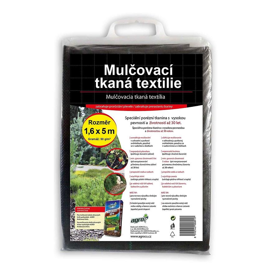 Mulčovací textilie tkaná černá 1.6 x 5 m BAUMAX