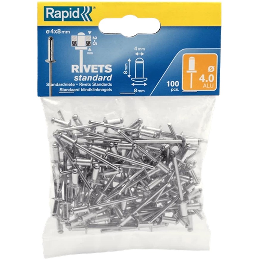Nýty 4x8 mm hliník 100ks BAUMAX