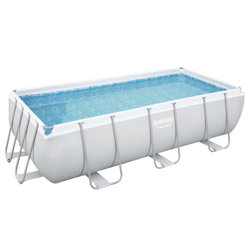 Obdelníkový bazén s konstrukcí