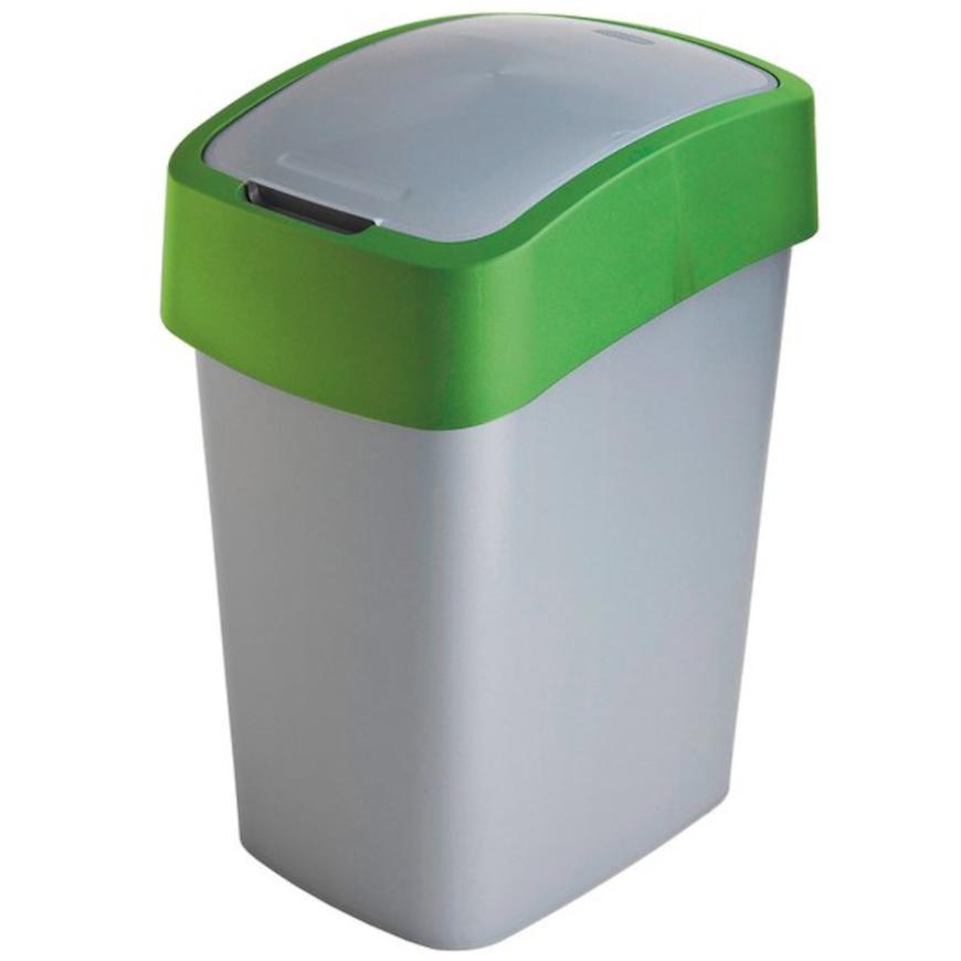 Odpadkový koš flip bin 25l 190173 stříbrno/zel. BAUMAX