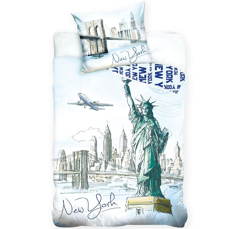 Povlečení bavlna 70x90/140x200 New York Statue VESNA
