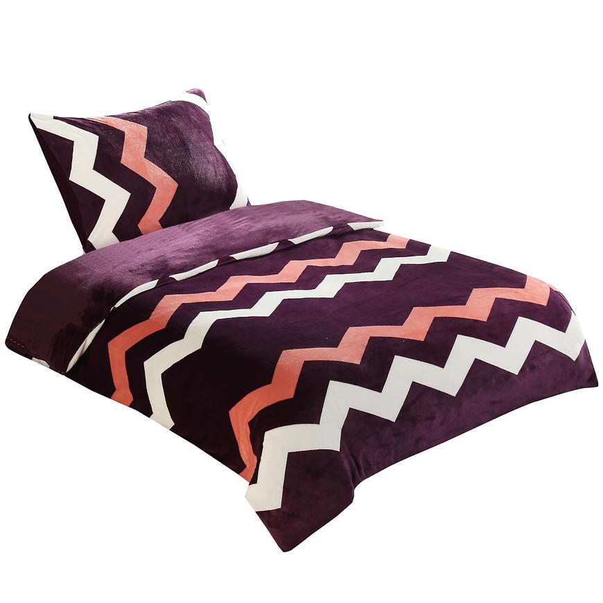 Povlečení mikroflanel 70x90/140x200 Vanda fialová VESNA