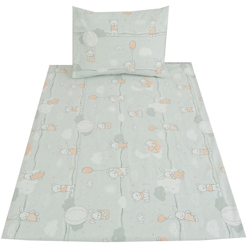 Povlečení set dětský bavlna 45x60/90x135 zajíčci růžová VESNA