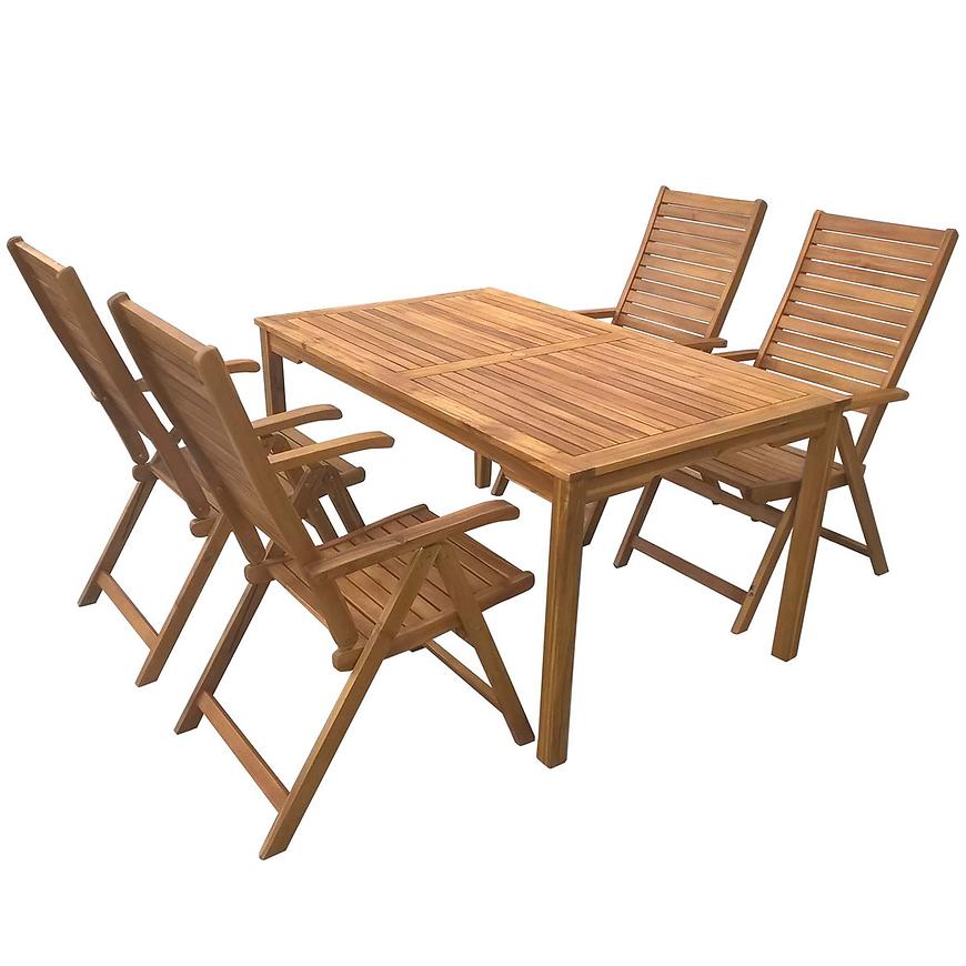 Sada nábytku dřevěný stůl T016M + 4 polohové židle D001 BAUMAX