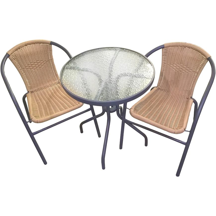 Sada technorattan Bistro 2+1 tmavá béžová 331.280 YE BAUMAX