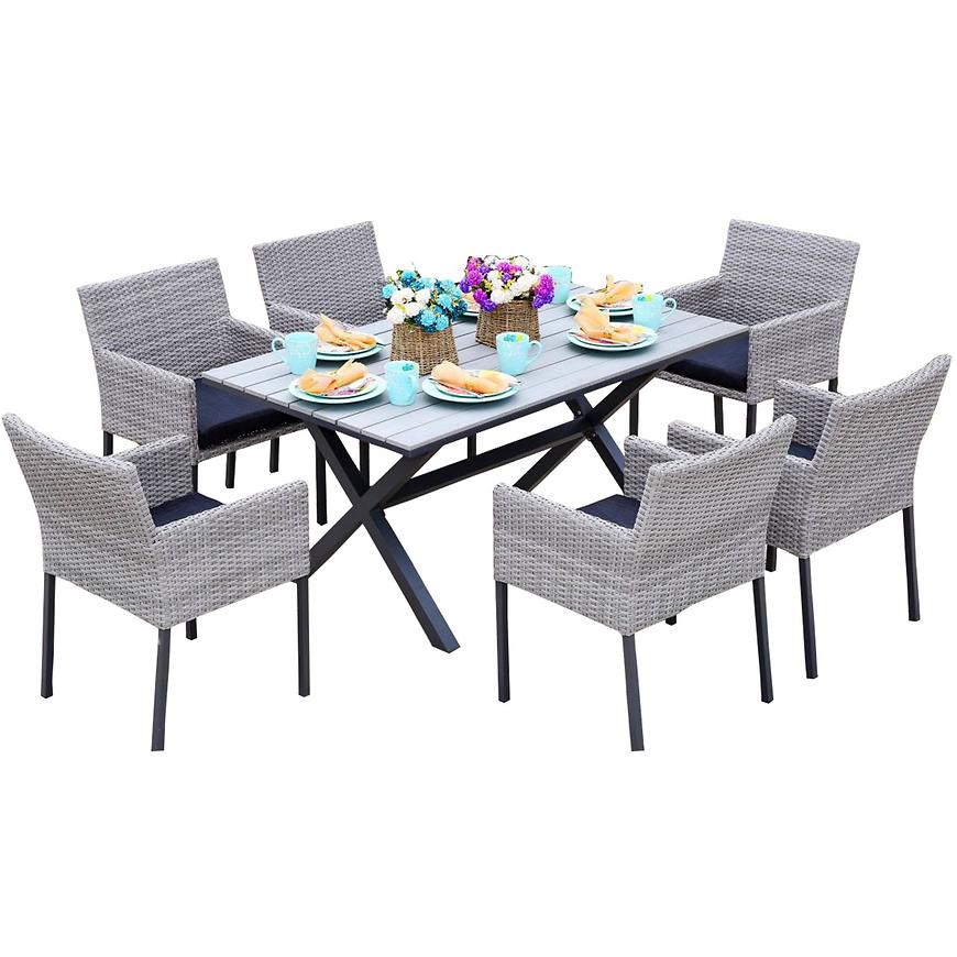 Sada zahradního nábytku oslo 1+6 šedá YF-8405 BAUMAX