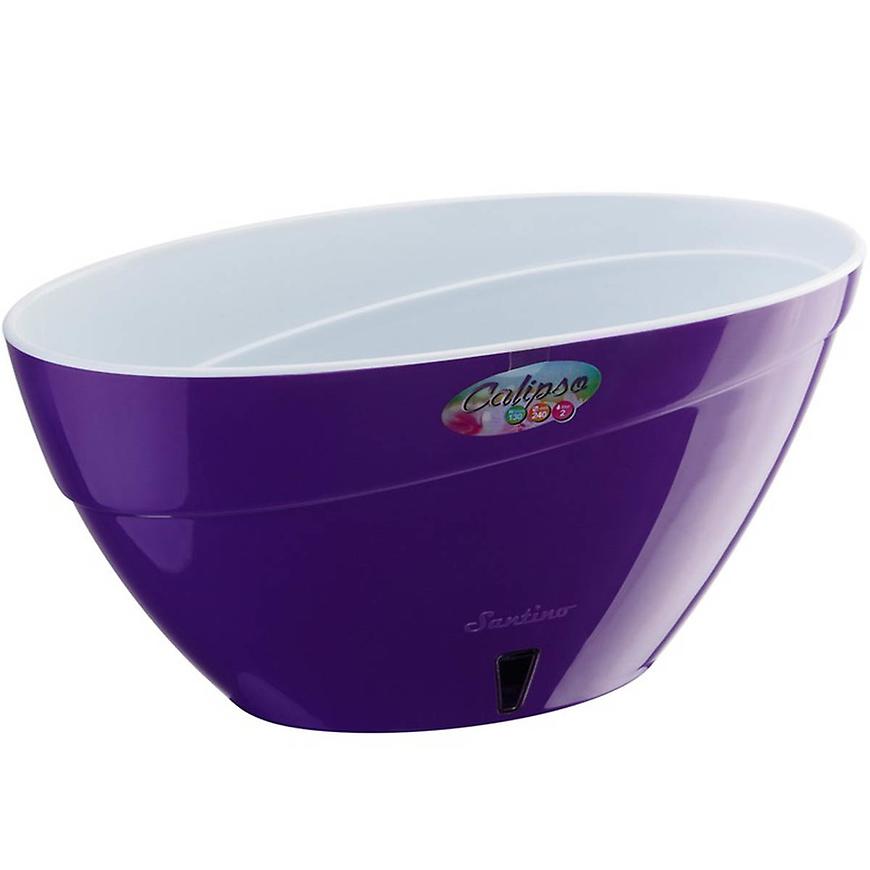 Samozavlažovací truhlík Calipso 24cm - 2 l fialová/bílá s vodoznakem BAUMAX