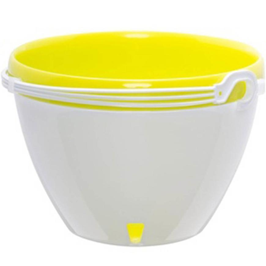 Samozavlažovací závěsný květináč Vista bílá/limetka ø 22cm – 3
