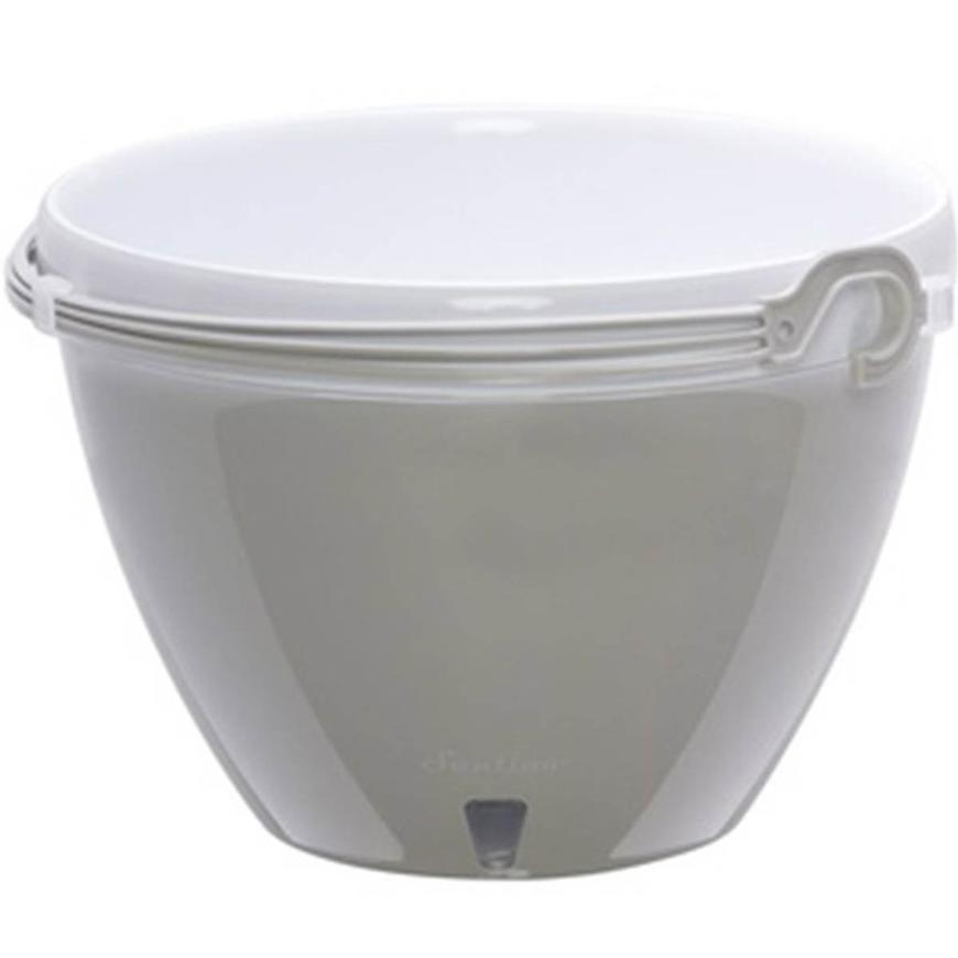 Samozavlažovací závěsný květináč Vista šedá/bílá ø 22cm – 3