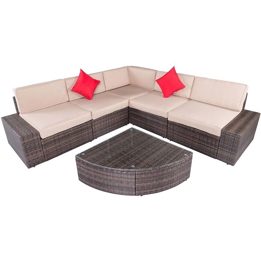 Sedací souprava Roma do zahrady se stolkem hnědo-béžová BAUMAX