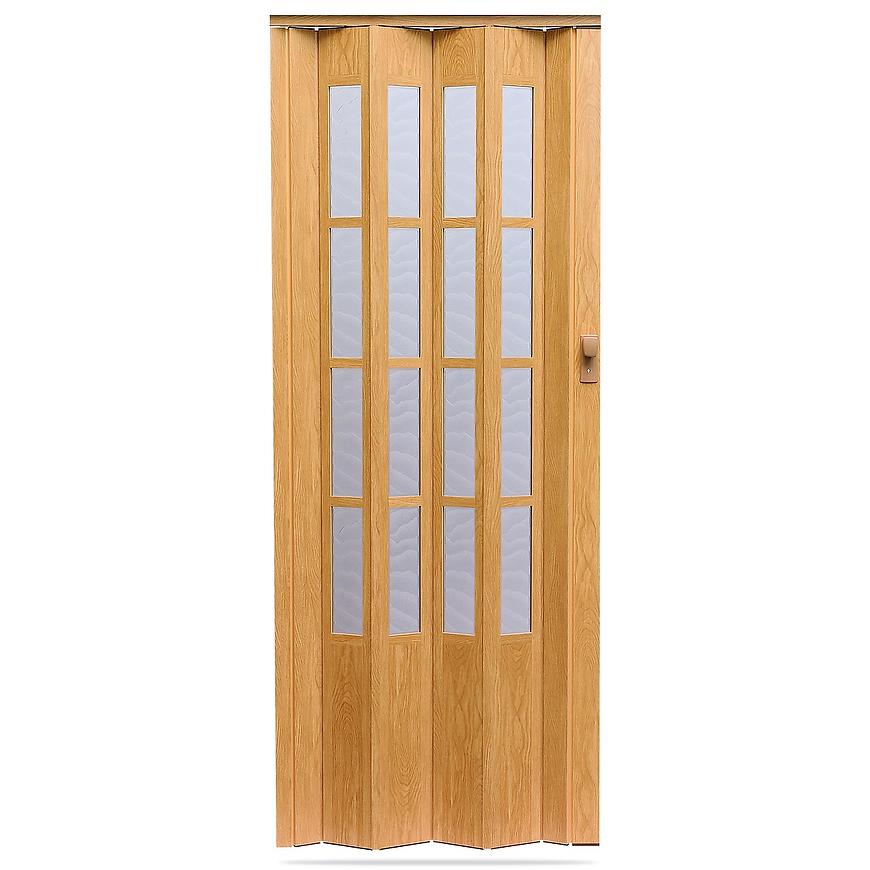 Shrnovací dveře Crystalline glass dub světlý BAUMAX