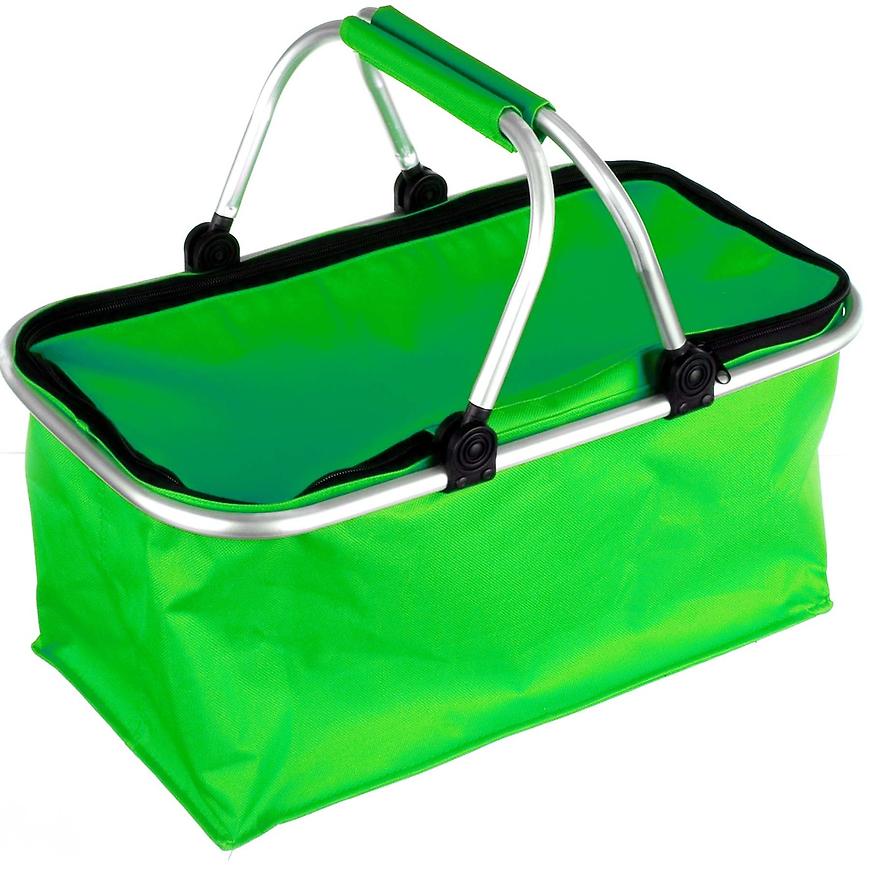 Skládací kempingový košík (zelený) s uzavíráním na zip BAUMAX