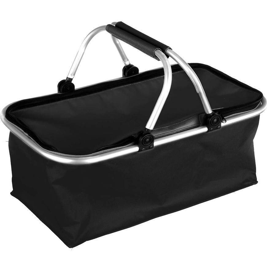 Skládací kempingový košík (černý) s uzavíráním na zip 5 BAUMAX