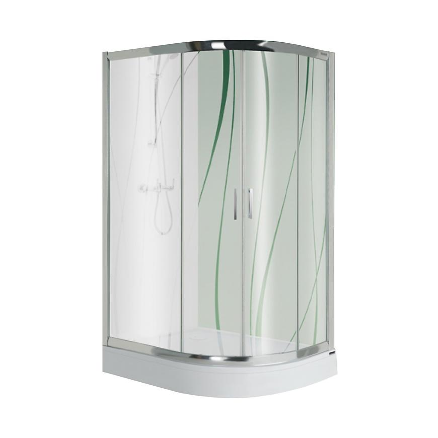 Sprchový kout čtvrtkruhový kp4/tx5b 90/120 lewa w15 sb+bp+obp SANPLAST