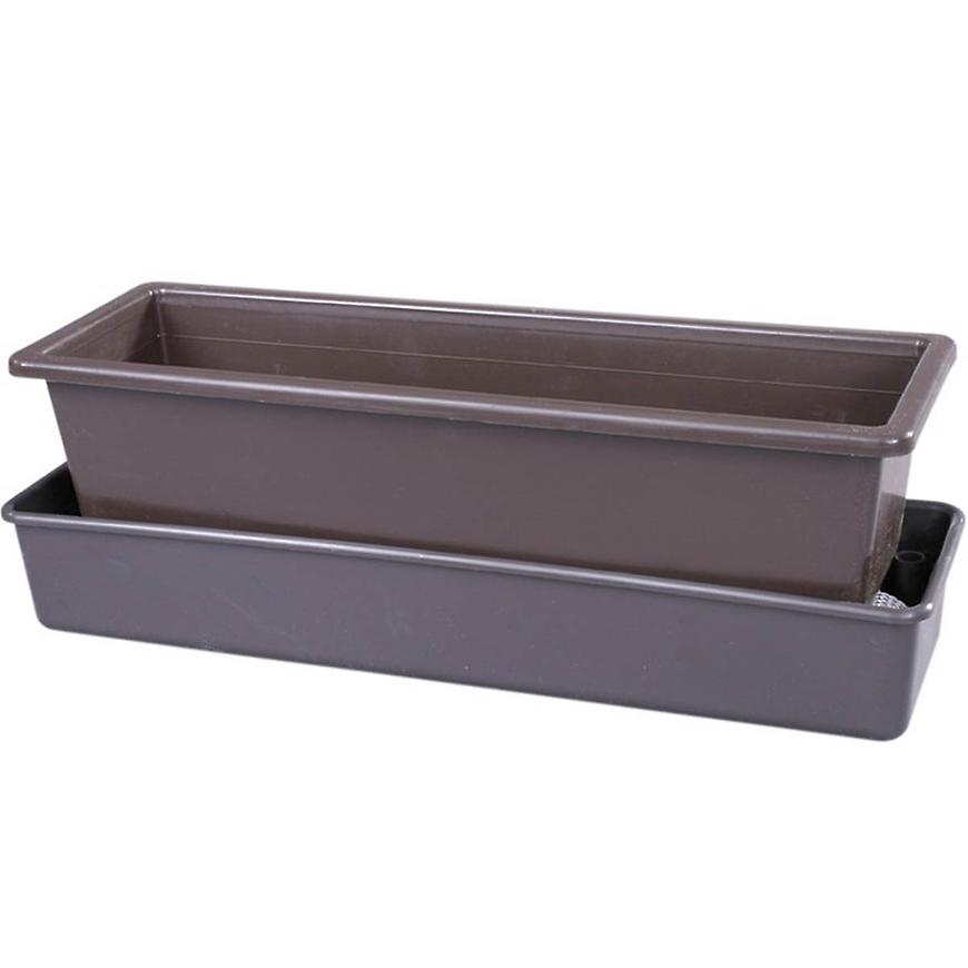 Truhlík samozavlažovací Lebiš š 50 cm; 15 l - hnědý BAUMAX