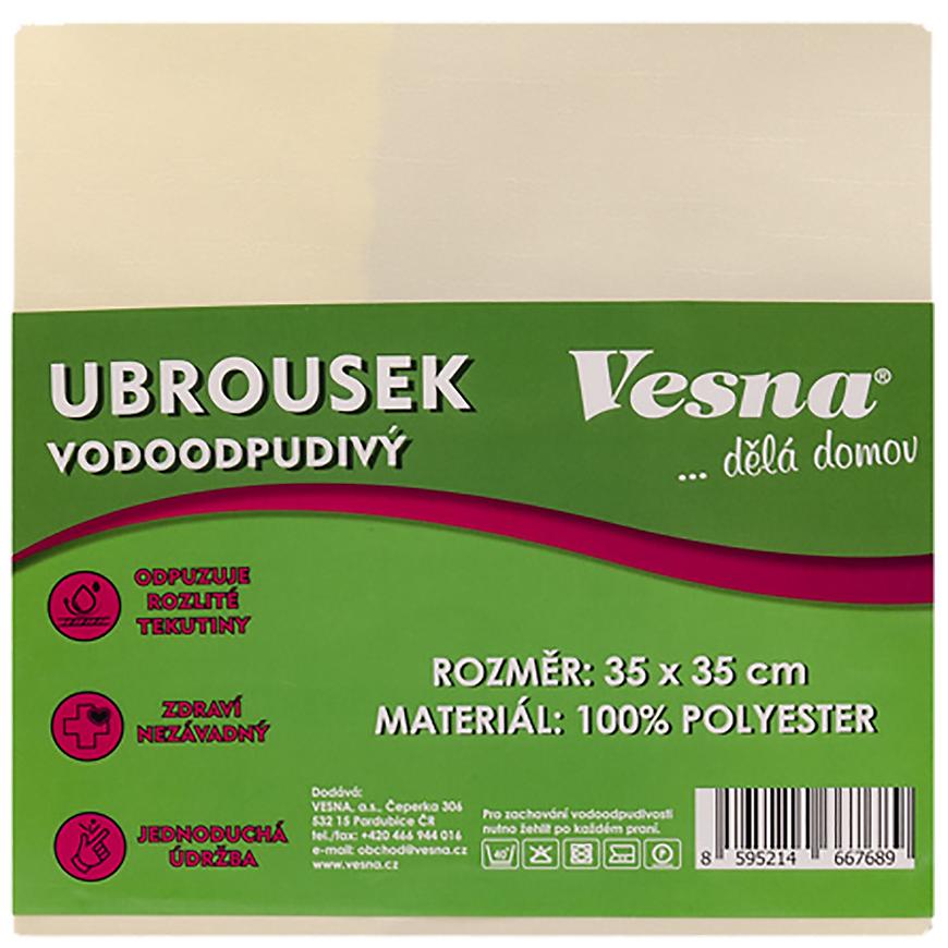 Ubrousek 35x35 vodoodpudivá úprava smetanová VESNA