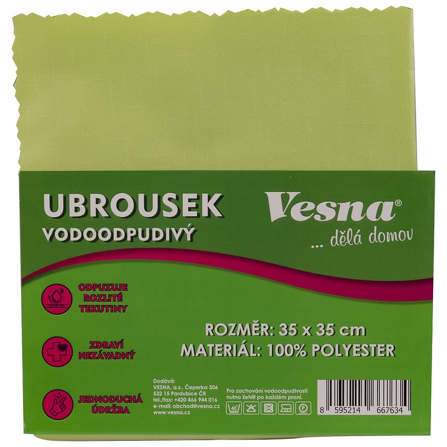 Ubrousek 35x35 vodoodpudivá úprava sv. zelená VESNA