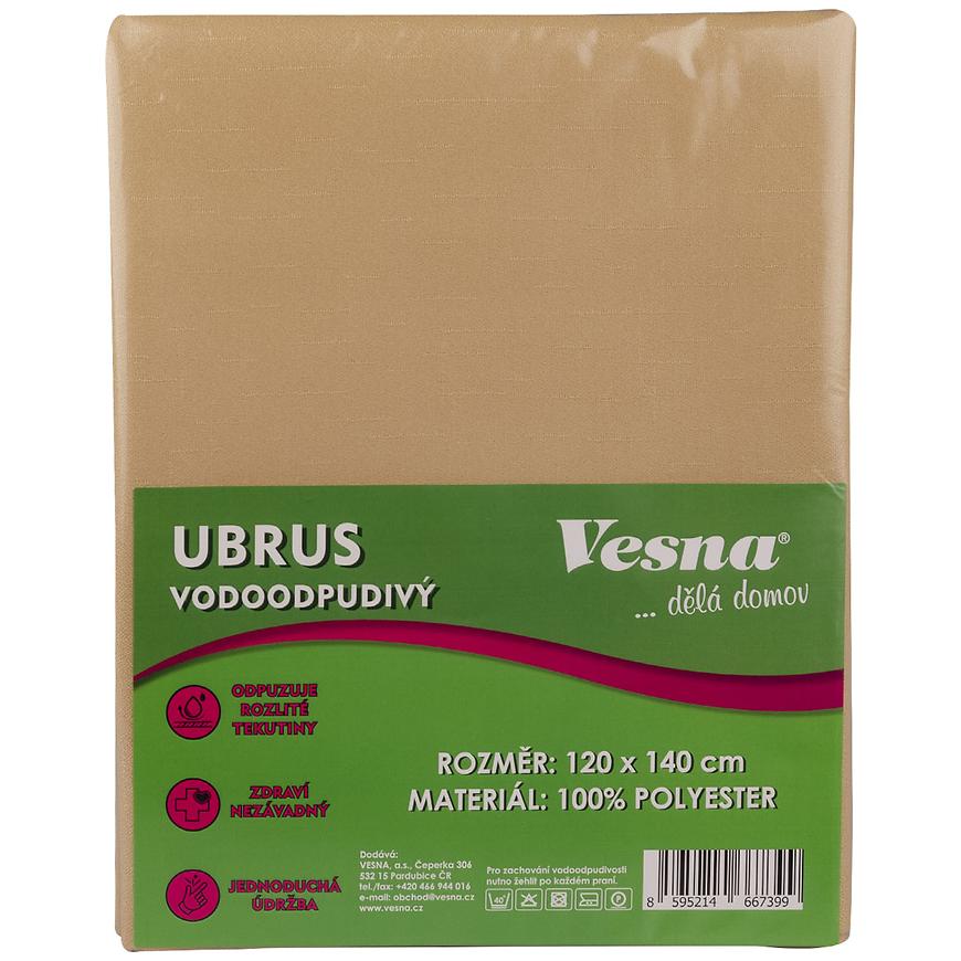 Ubrus 120x140 vodoodpudivá úprava béžová VESNA