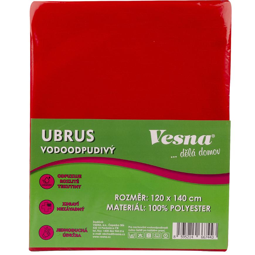 Ubrus 120x140 vodoodpudivá úprava červená VESNA