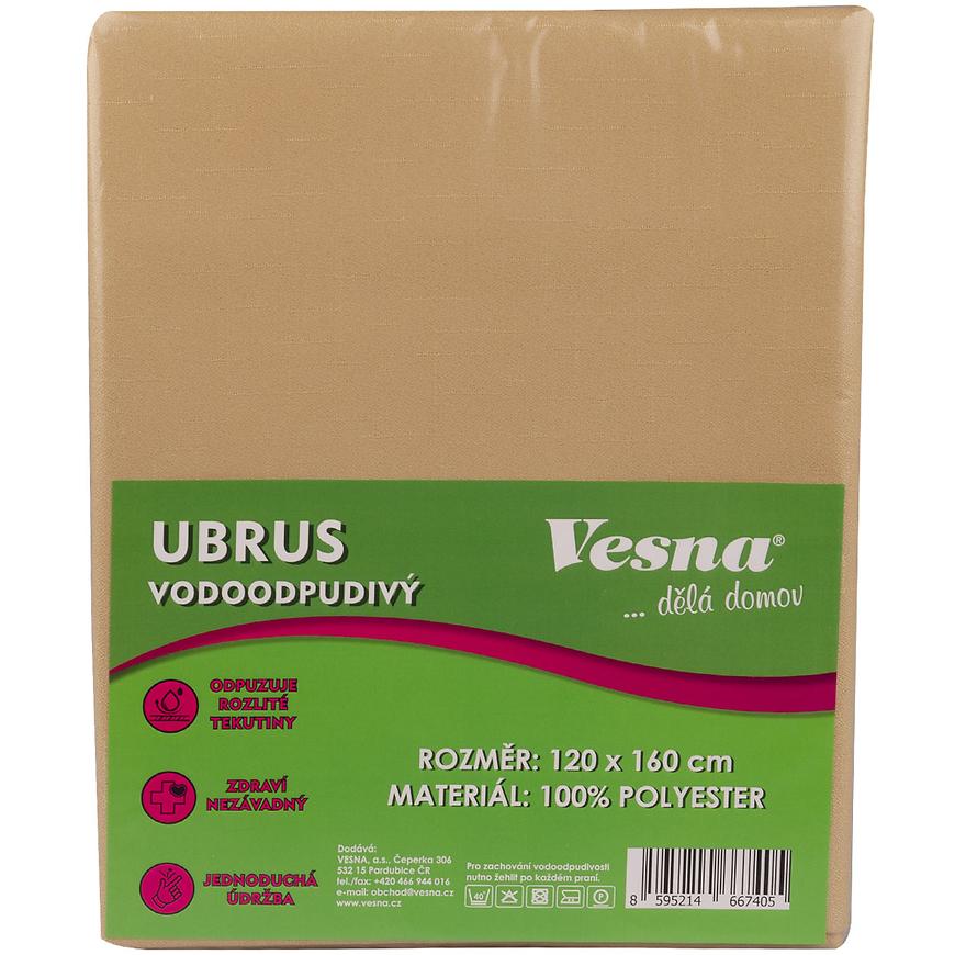 Ubrus 120x160 vodoodpudivá úprava béžová VESNA
