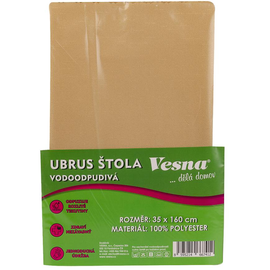 Ubrus štola 35x140 vodoodpudivá úprava béžová VESNA