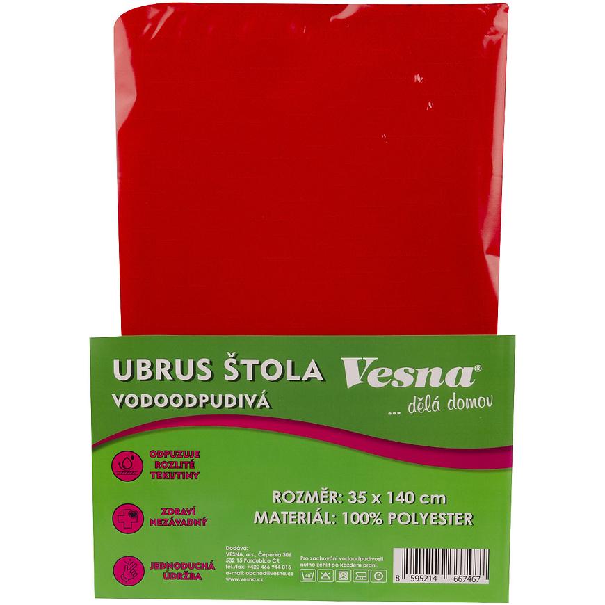 Ubrus štola 35x140 vodoodpudivá úprava červená VESNA