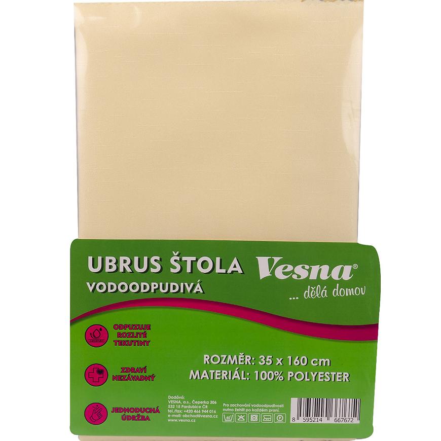 Ubrus štola 35x160 vodoodpudivá úprava smetanová VESNA