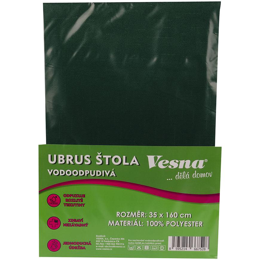 Ubrus štola 35x160 vodoodpudivá úprava tm. zelená VESNA