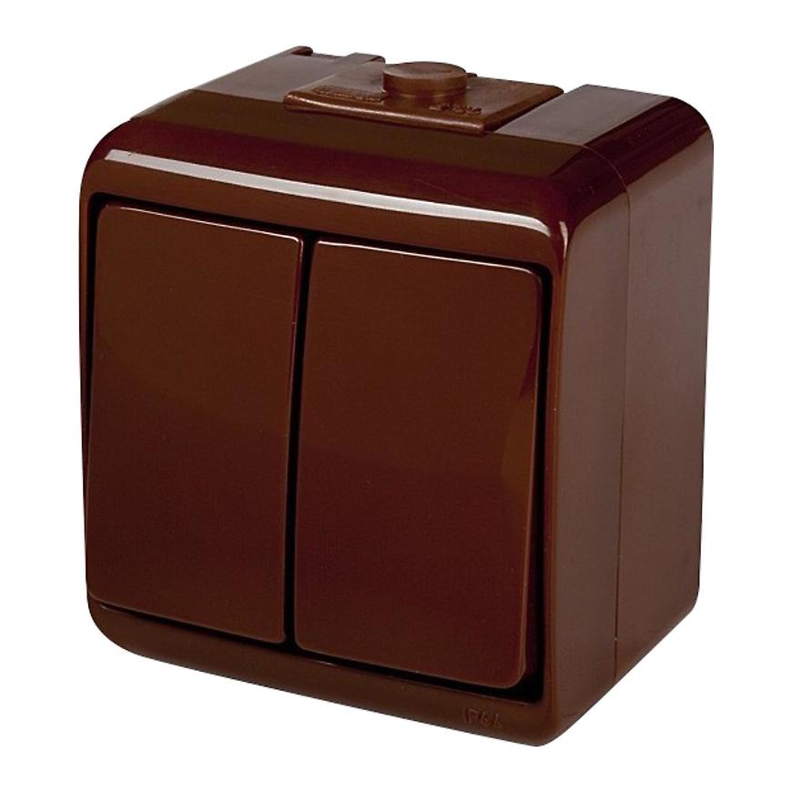 Vypínač dvojitý n/o hnědý 4WHE-2 BAUMAX