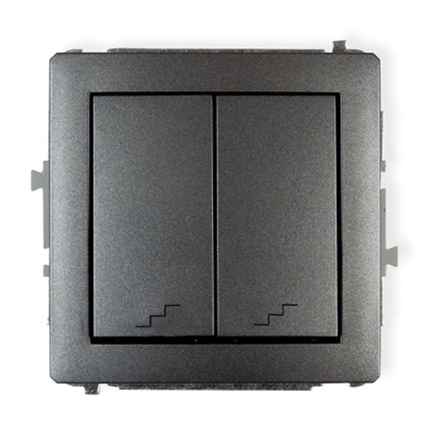 Vypínač schodišťový dvojitý d dwp-33 grafit BAUMAX