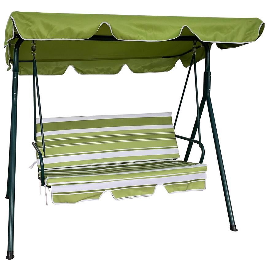 Zahradní houpačka q1001f05 limetkově – bílé pruhy BAUMAX