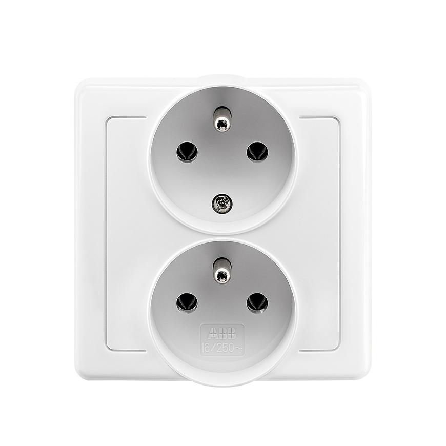 Zásuvka dvojitá s uzemněním 5512g-c02249b1w ABB
