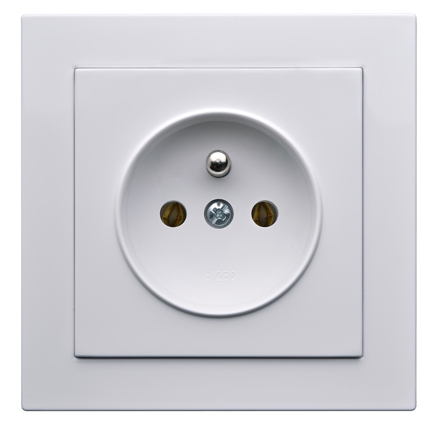 Zásuvka jednoduchá Cubus bílá 28505 TESLA